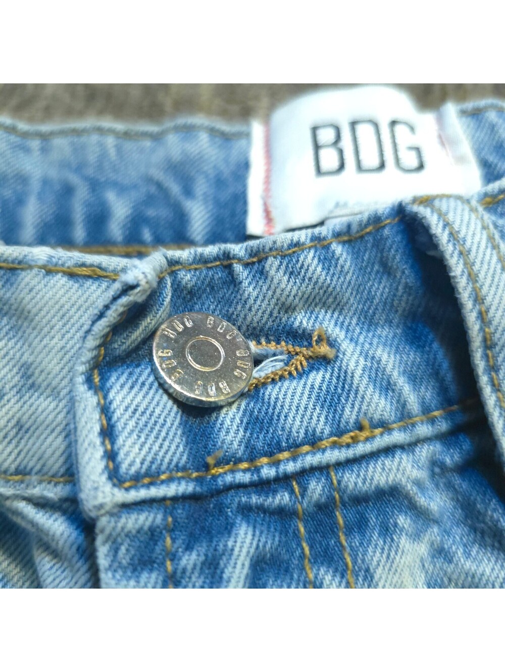 BDG Light Blue Distressed Denim Shorts Size 28 - Picture 3 of 5